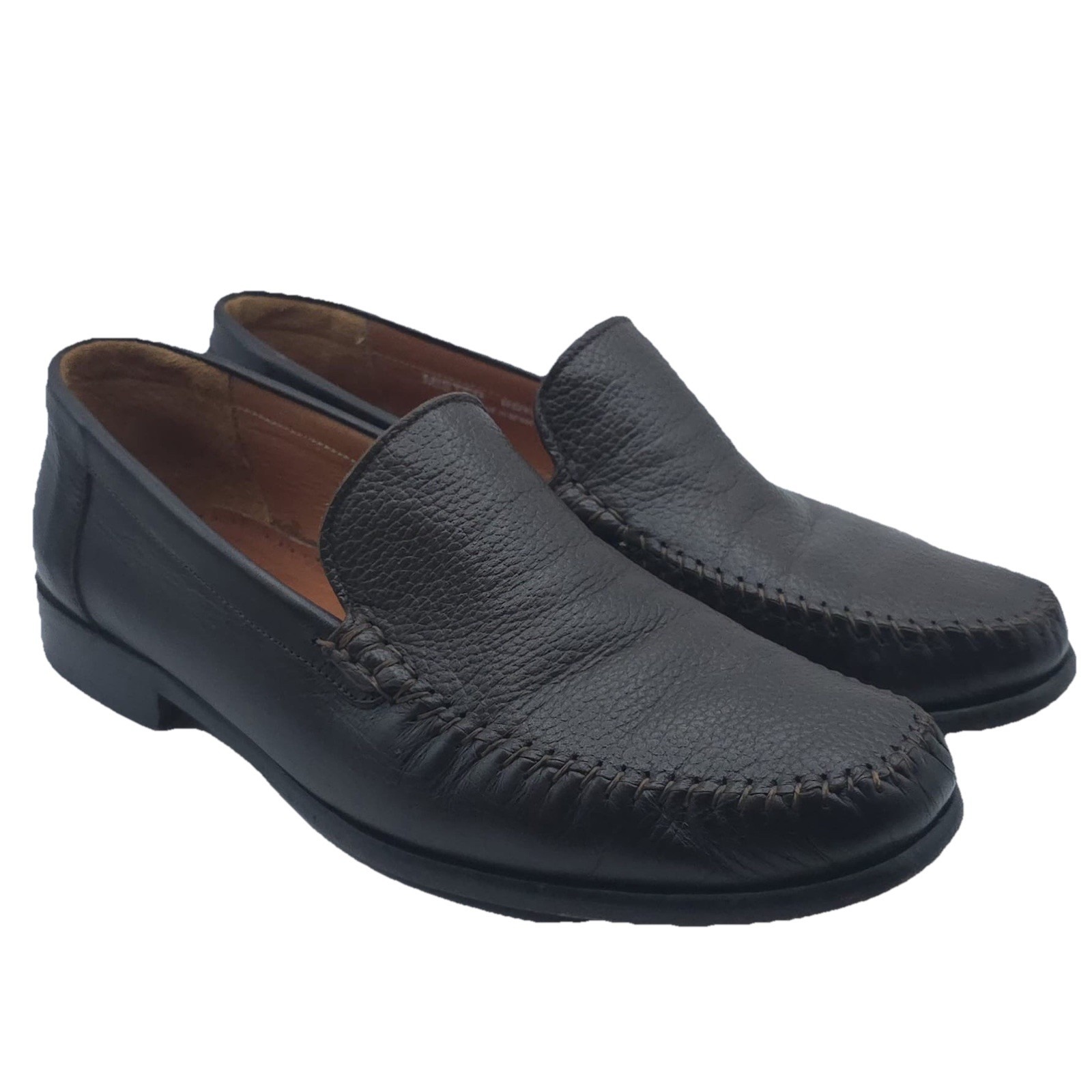 Sandro Mister Men's Brown Leather Loafers Shoes Size 9.5 D Spainmade Brn-Sy